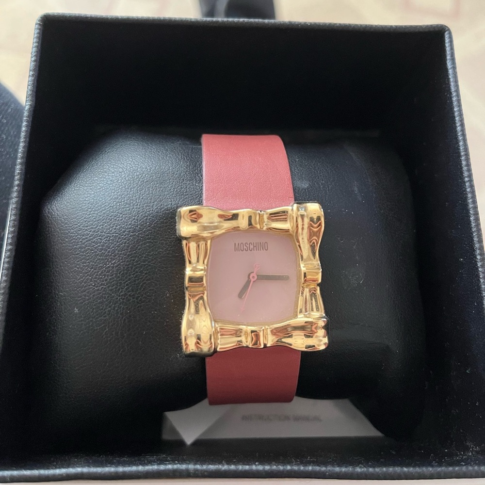 Pink Peace sign Moschino watch